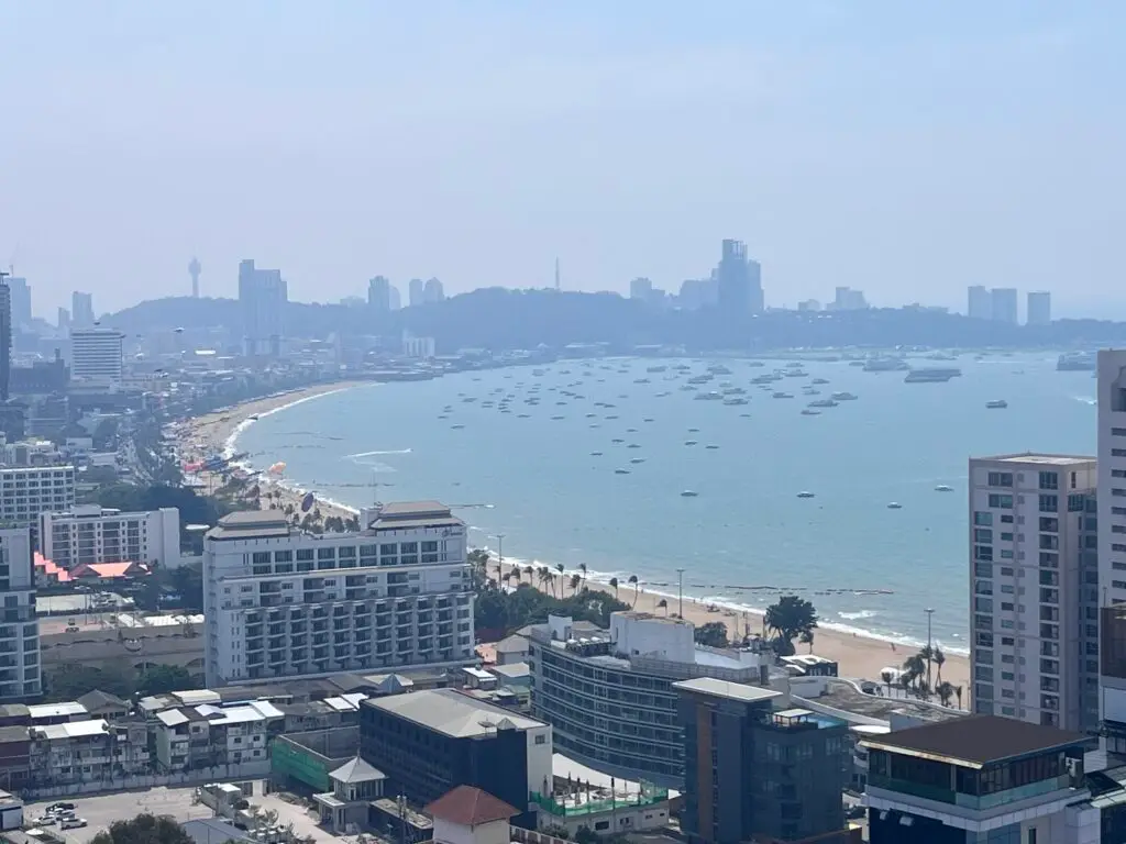 beach from from skybar summer club in pattaya