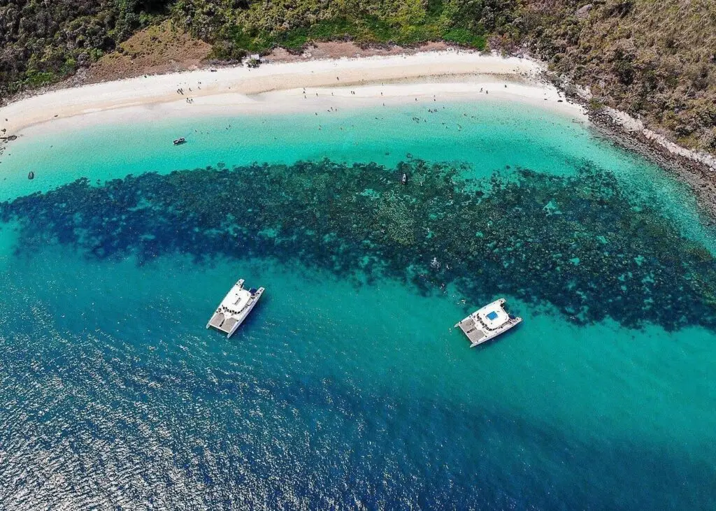 Ariel view of two catamaran near Koh same