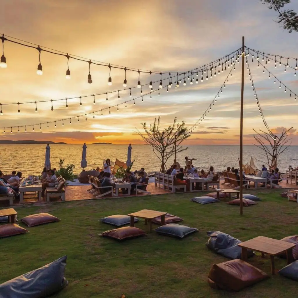 sunset in pattaya at the oxygen bar