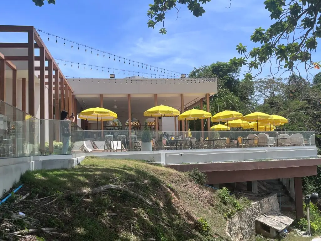 the outside seating area , gives access to the best views in pattaya