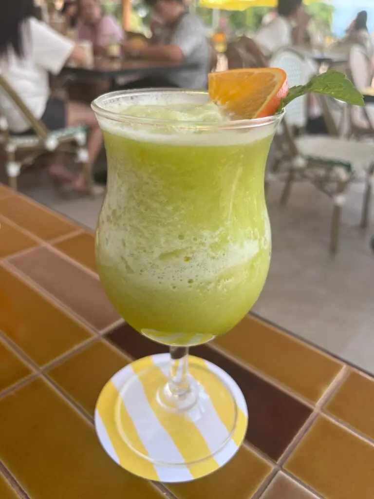 super smoothie at the cafe , with maybe the best view in pattaya