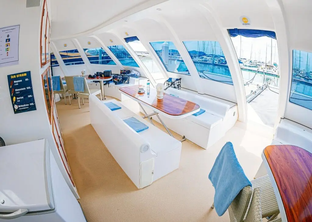 a luxury yacht interior from the 3 island trip in pattaya
