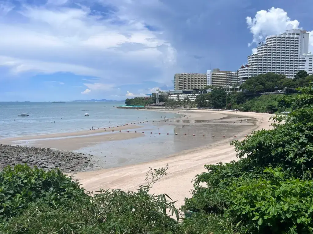 the incredible view of the beach from kliff beach club pattaya