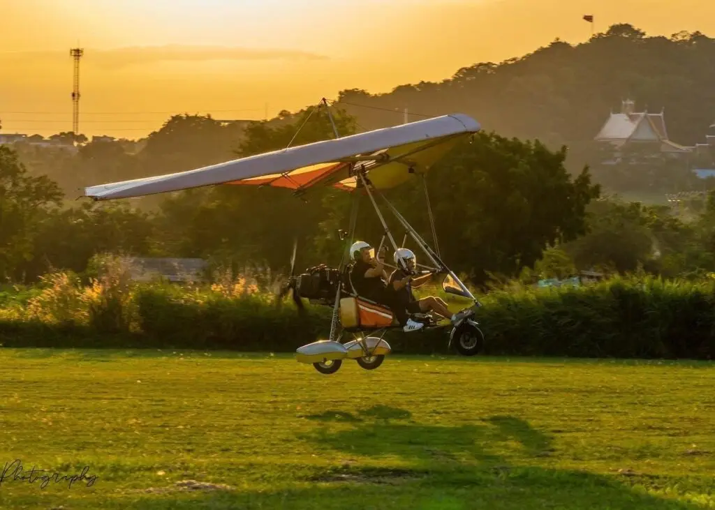 a microlight landing in pattaya