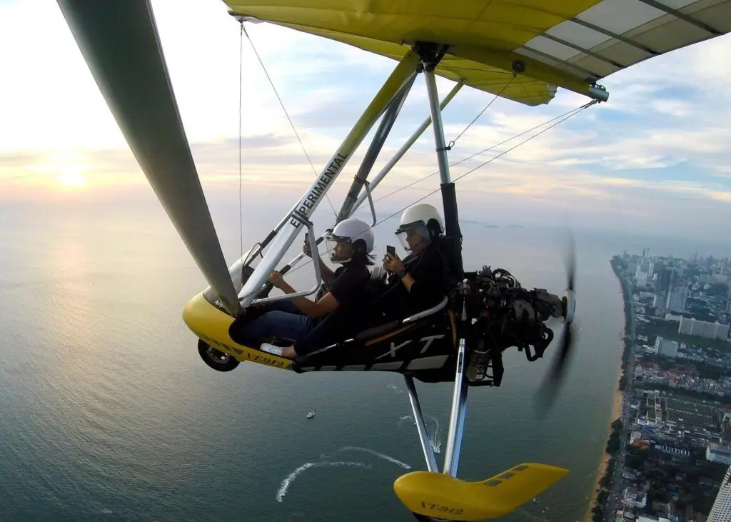 flight over Pattaya Bay in a microlight