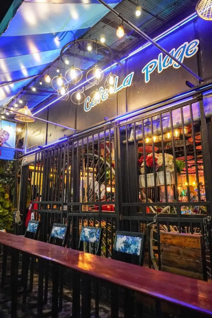 cafe la plague entrance on beach road pattaya