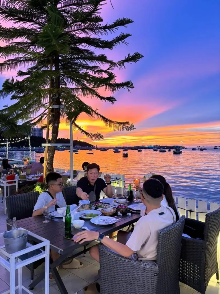 awesome vibrant coloured sunset seen from the restaurant 2 brothers chill and restaurant
