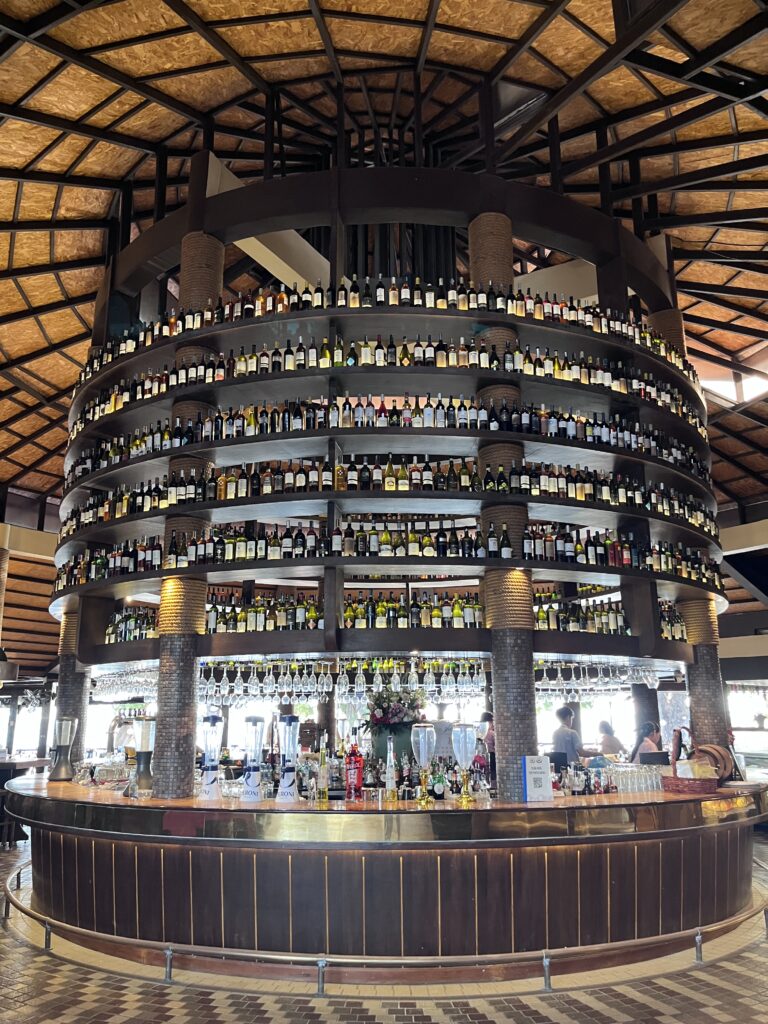 the epic wine bar at Bacco Beach Italian Restaurant