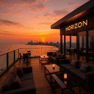 the horizon rooftop bar In the Hilton pattaya