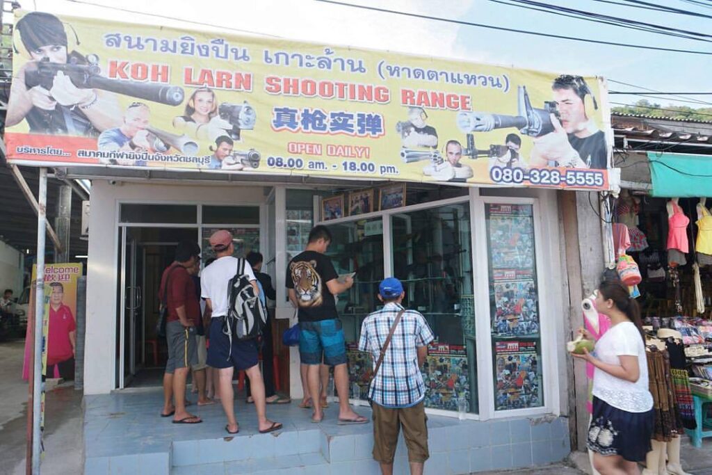 the entrance to the shooting range at Koh barn